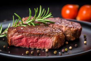 美味的牛排美食摄影图