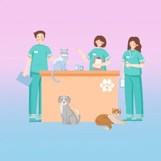 小狗小猫宠物医院导诊台