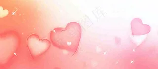 渐变粉色爱心浪漫简约，爱情温馨