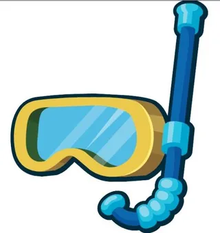 PNG呼吸管潜水面罩免抠