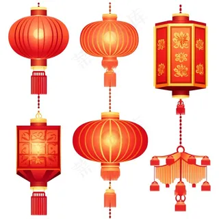 红灯笼喜庆插画免抠