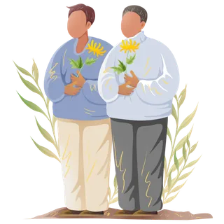 清明清明节人物文明祭扫菊花