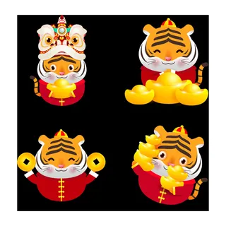 设计创造老虎卡通新年素材