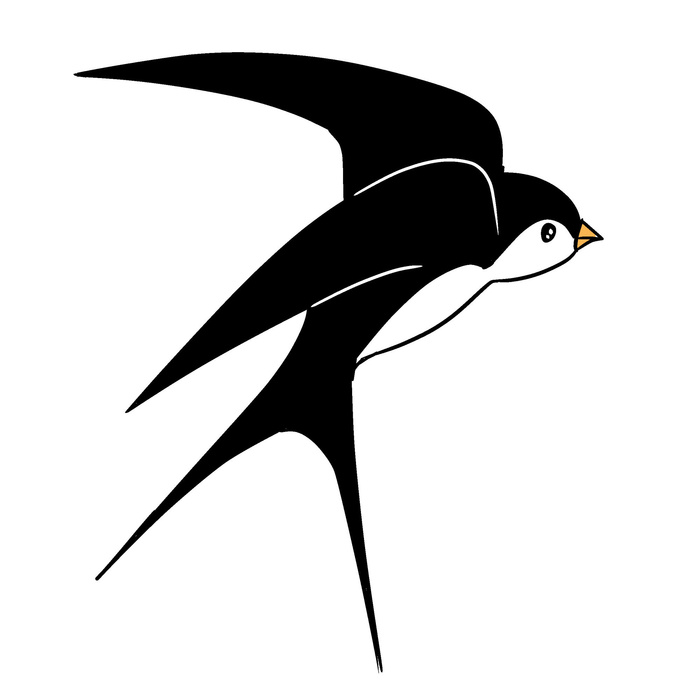 水彩手绘春季春天柳树柳条枝条小鸟小燕子元素PSD设计素材PNG图片