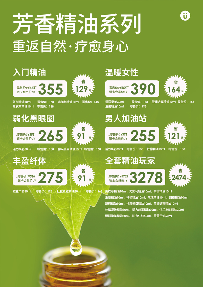 芳香精油A4psd模版下载