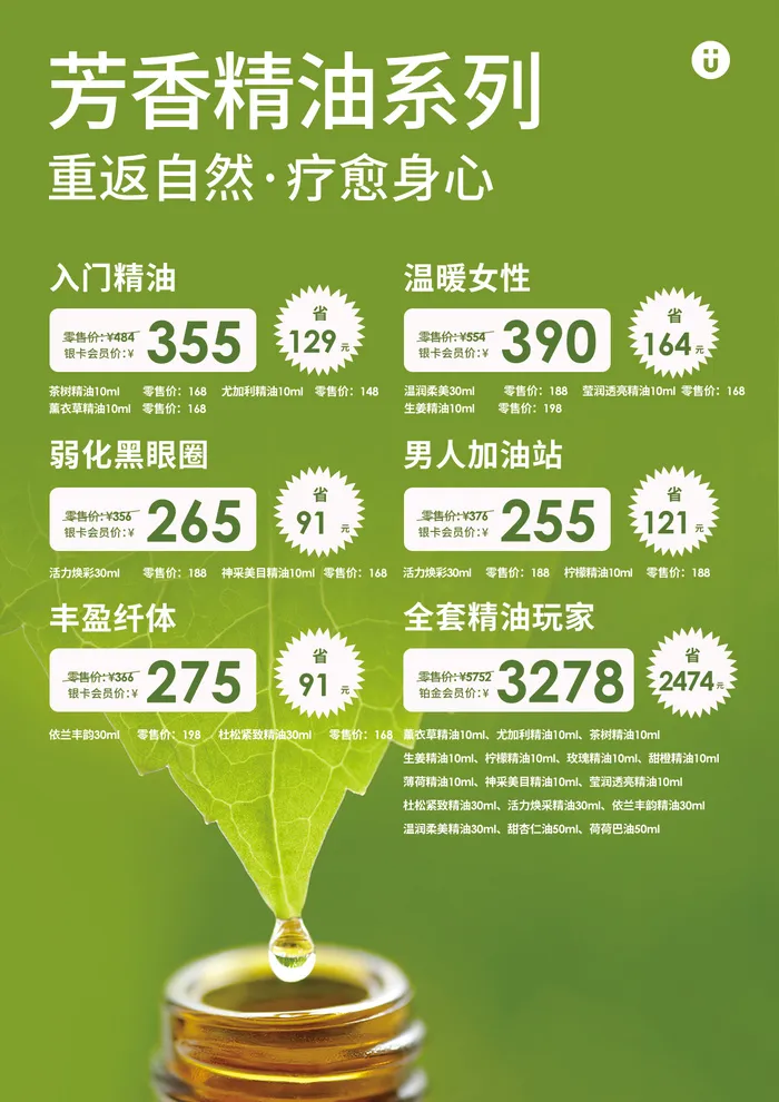 芳香精油A4psd模版下载
