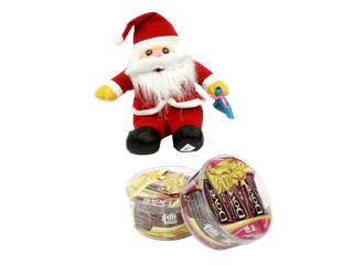 免抠png素材 德芙巧克力与圣诞老人玩偶 超市促销宣传 商品实拍 