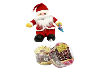 免抠png素材 德芙巧克力与圣诞老人玩偶 超市促销宣传 商品实拍 