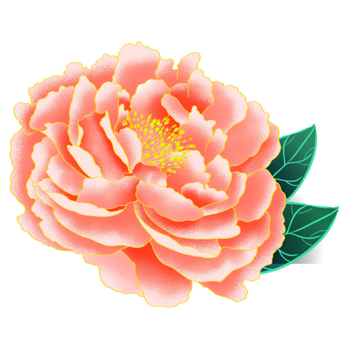 手绘国潮中国风古典牡丹花国花花卉装饰图案PSD设计素材psd模版下载
