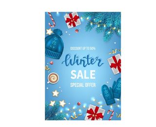 圣诞节圣诞树圣诞老人闪亮装饰电商促销折扣海报