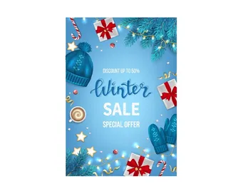 圣诞节圣诞树圣诞老人闪亮装饰电商促销折扣海报