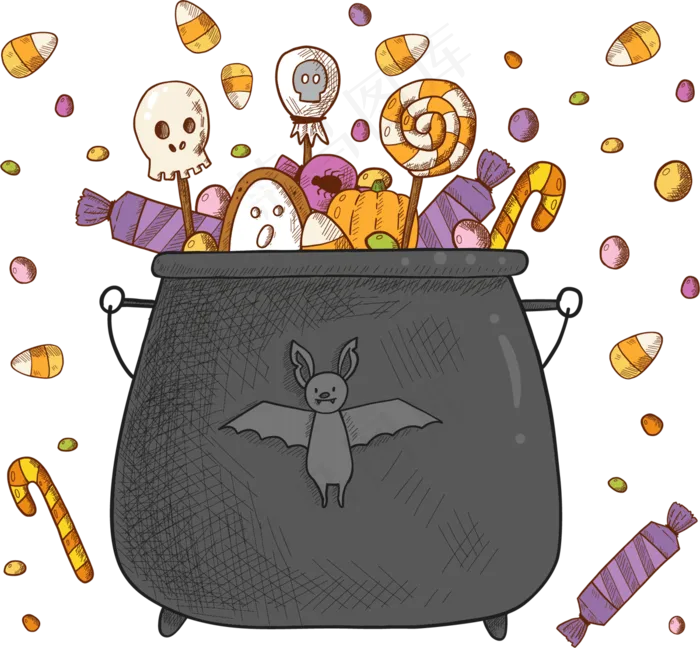 卡通万圣节节日糖果