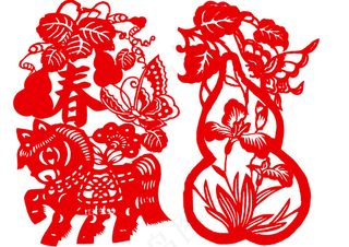 马年剪纸图片