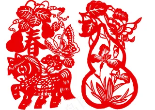 马年剪纸图片