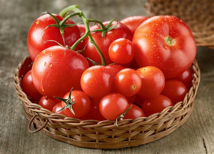 红色的西红柿和圣女果