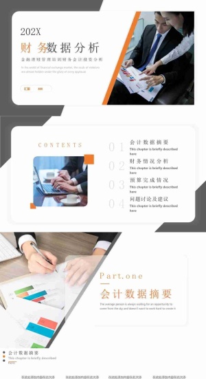 红色财务数据分析预览图