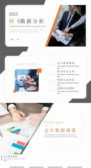 红色财务数据分析预览图