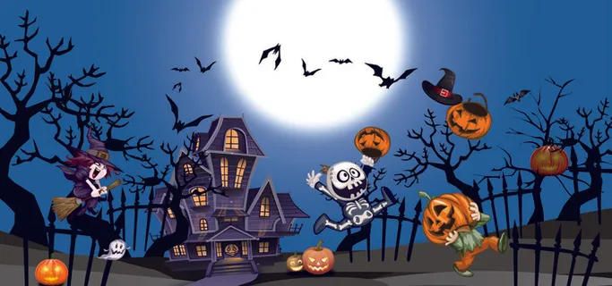 疯狂卡通万圣节PSD素材