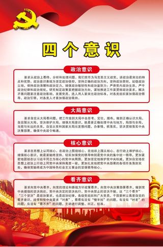 四个意识党建海报