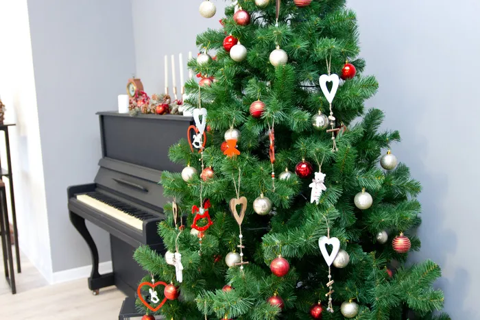 圣诞节圣诞树装饰挂件圣诞球特写近景(24)