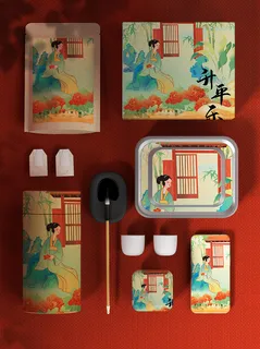 国潮风中式文创包装智能样机 