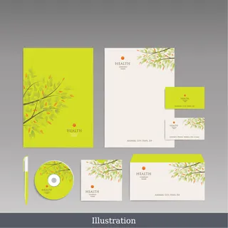 潮流时尚现代包装设计CD套信封名片信纸笔矢量素材EPS格式