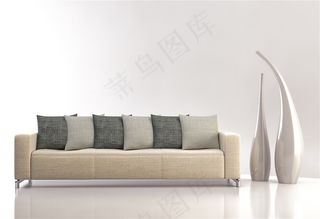 摄图网-室内沙发  灰色 大气  现代简约客厅  3d模型 建筑装饰 客厅 室内装饰
