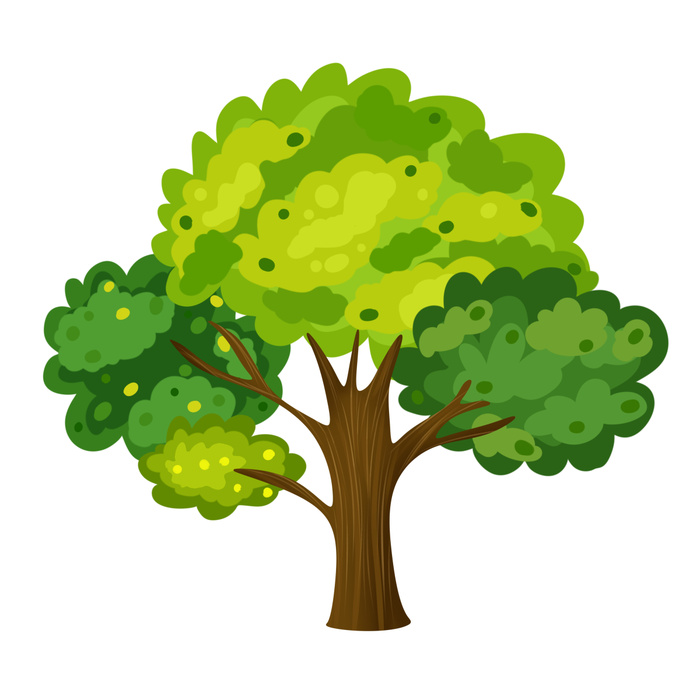 绿色大树图案素材插画海报植物psd模版下载