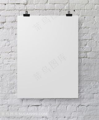 墙上挂着的白色公告牌创意摄影高清图片