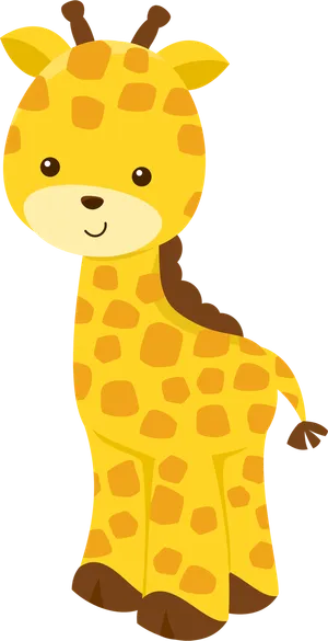 黄色长颈鹿素材动物卡通