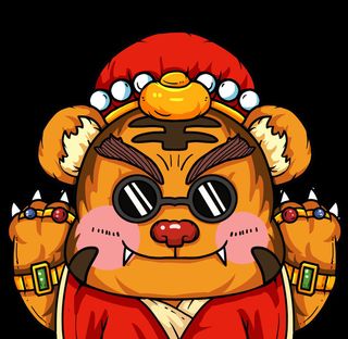 2022虎年吉祥物卡通公仔小老虎形象设计福字元素手绘插画psd素材