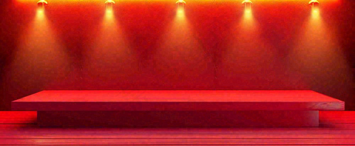 红色渐变灯光舞台质感背景