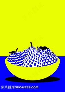 几何插画之果盘