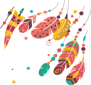 星星彩色羽毛素材图片