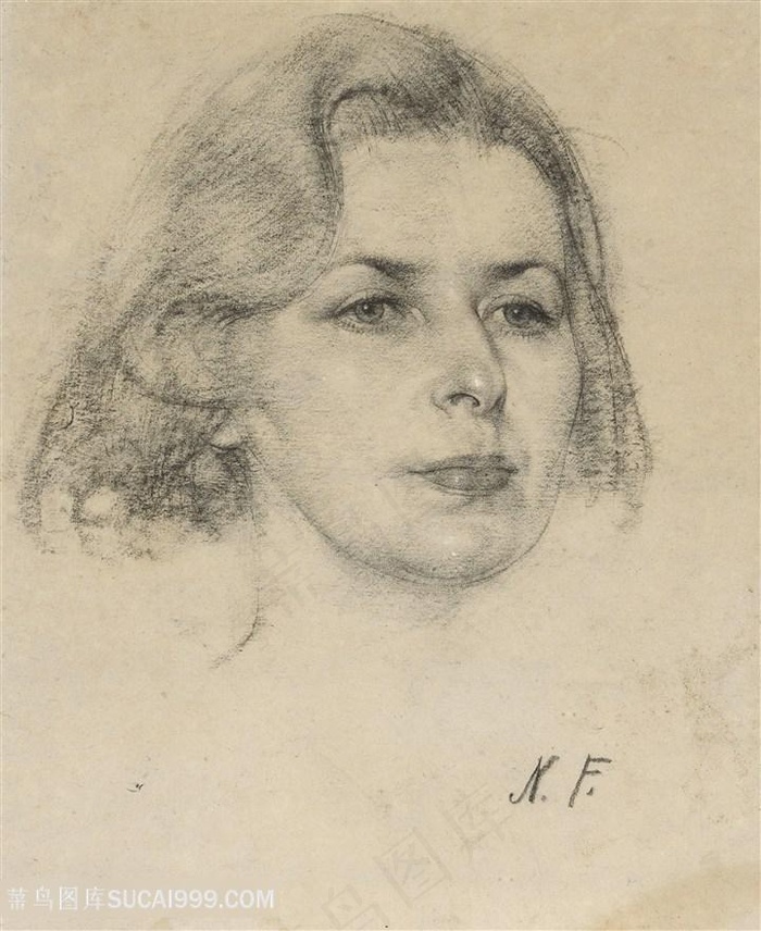 尼古拉费欣手绘妇女装饰画