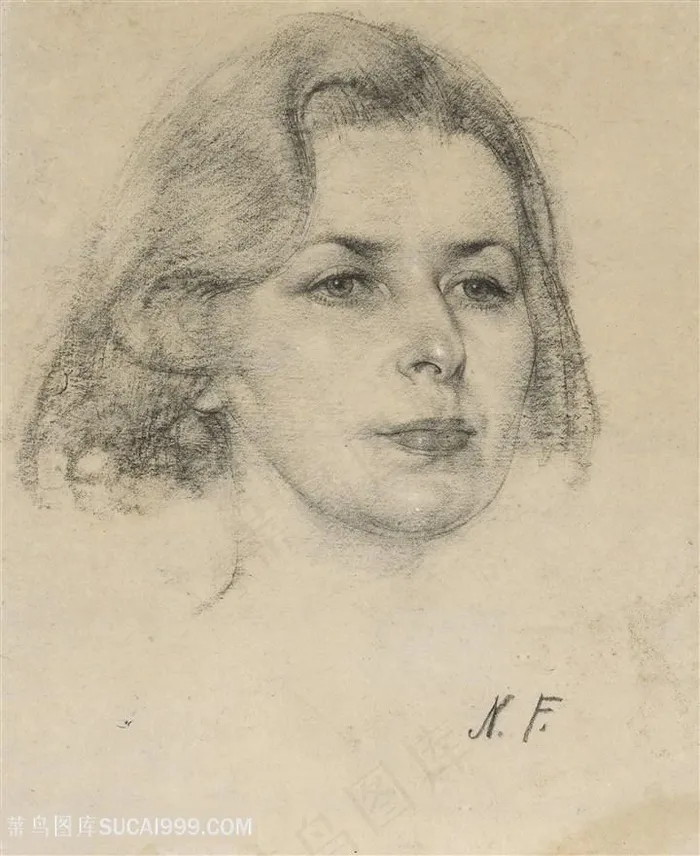尼古拉费欣手绘妇女装饰画