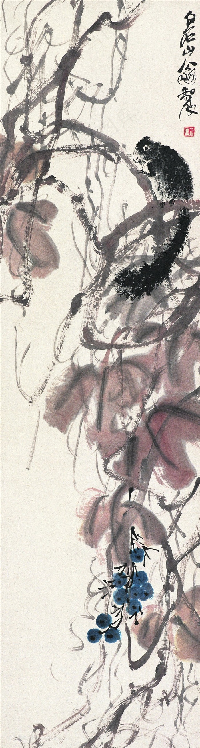 齐白石花木动物国画图片