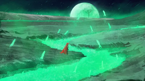 星空绘画人物PSD素材