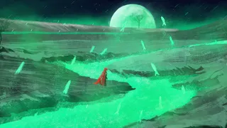 星空绘画人物PSD素材