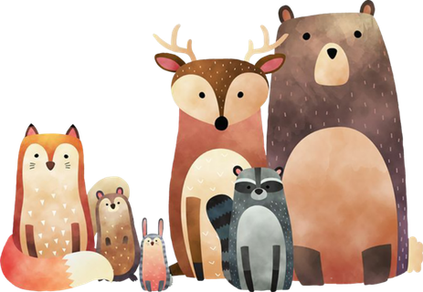 坐姿卡通动物素材