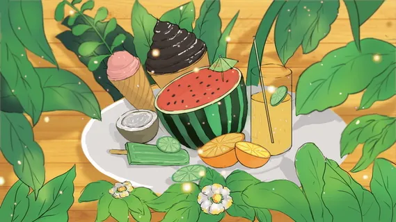 夏天插画 夏日海报图片