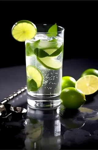 柠檬薄荷鸡尾酒背景