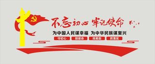 不忘初心 牢记使命文化墙