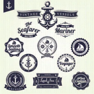 免抠航海标签矢量