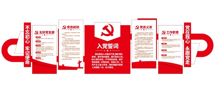 矢量入党誓词党建文化墙cdr矢量模版下载