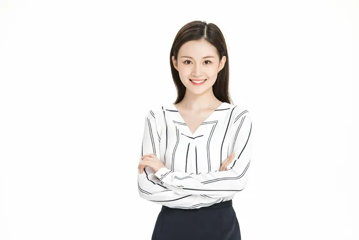女性条纹职业装psd模版下载