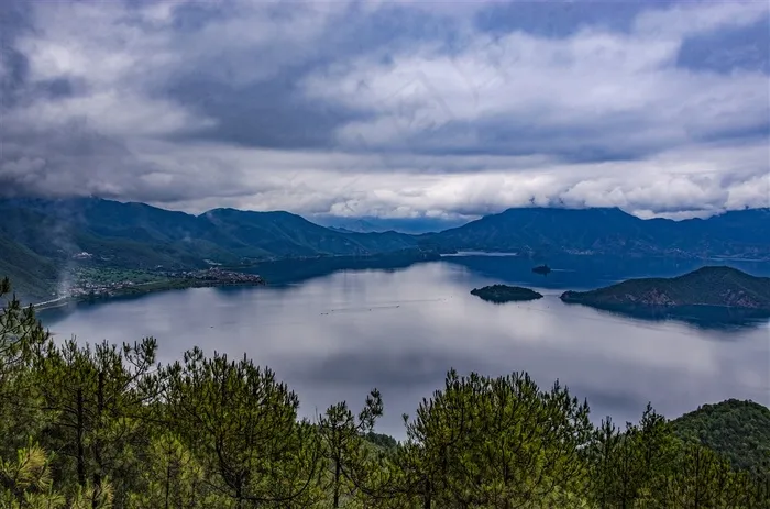 云南泸沽湖风景高清摄影素材图