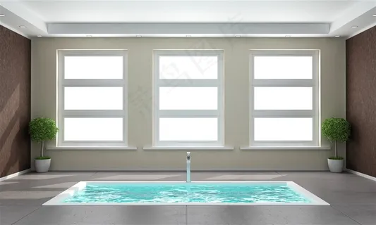 室内的方形浴池