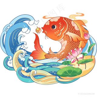 锦鲤插画素材
