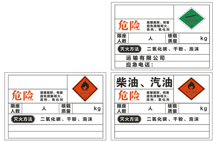 危险气体运输标识cdr矢量模版下载